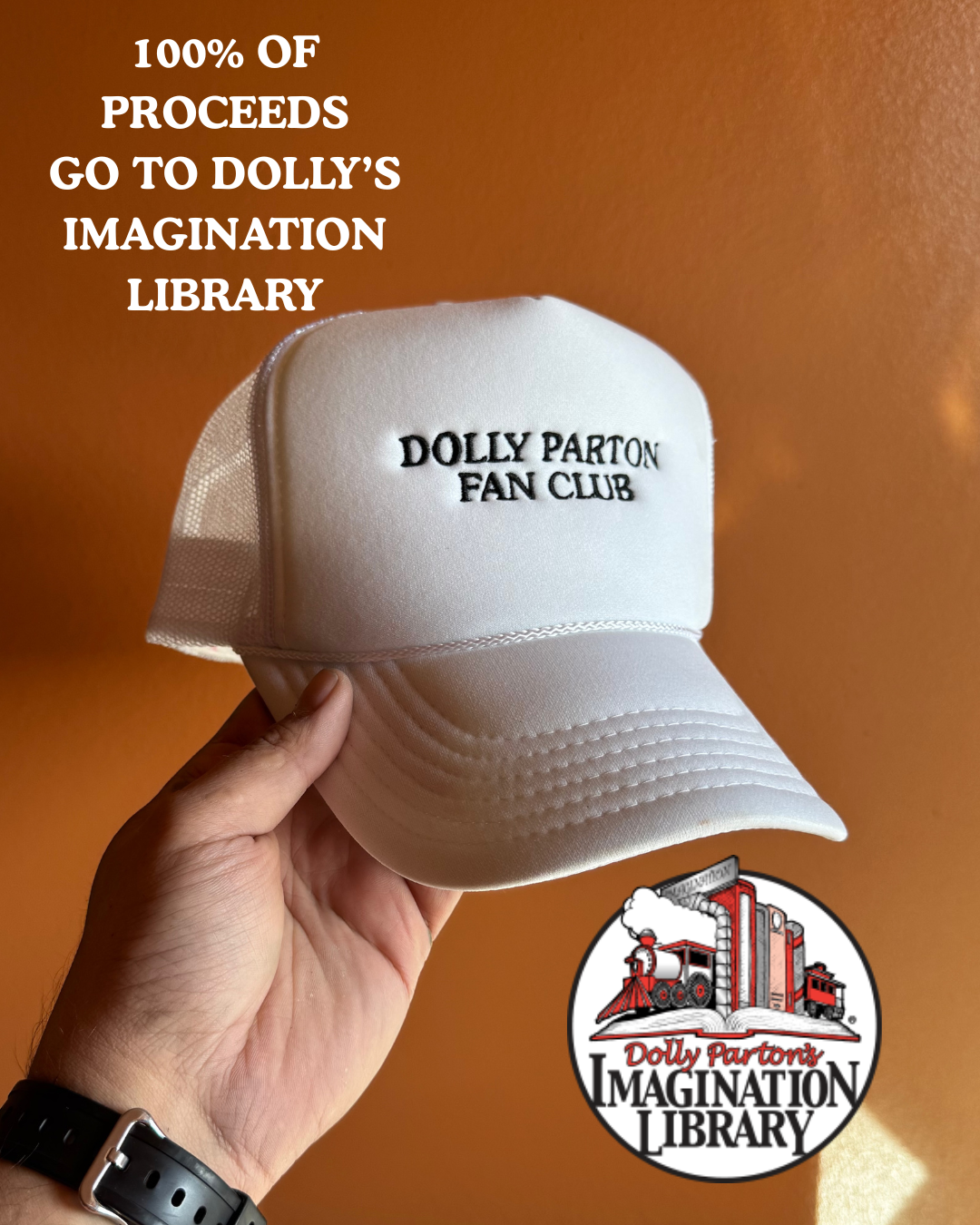 Vintage Dolly Parton Fan Club White Trucker Hat / PM