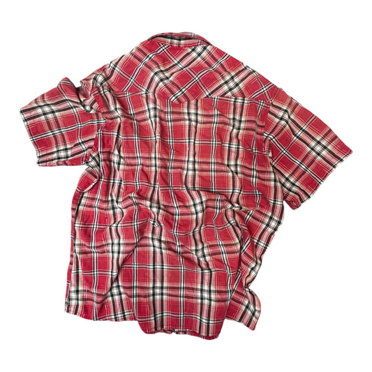 Wrangler Red and Silver Pearl Snap