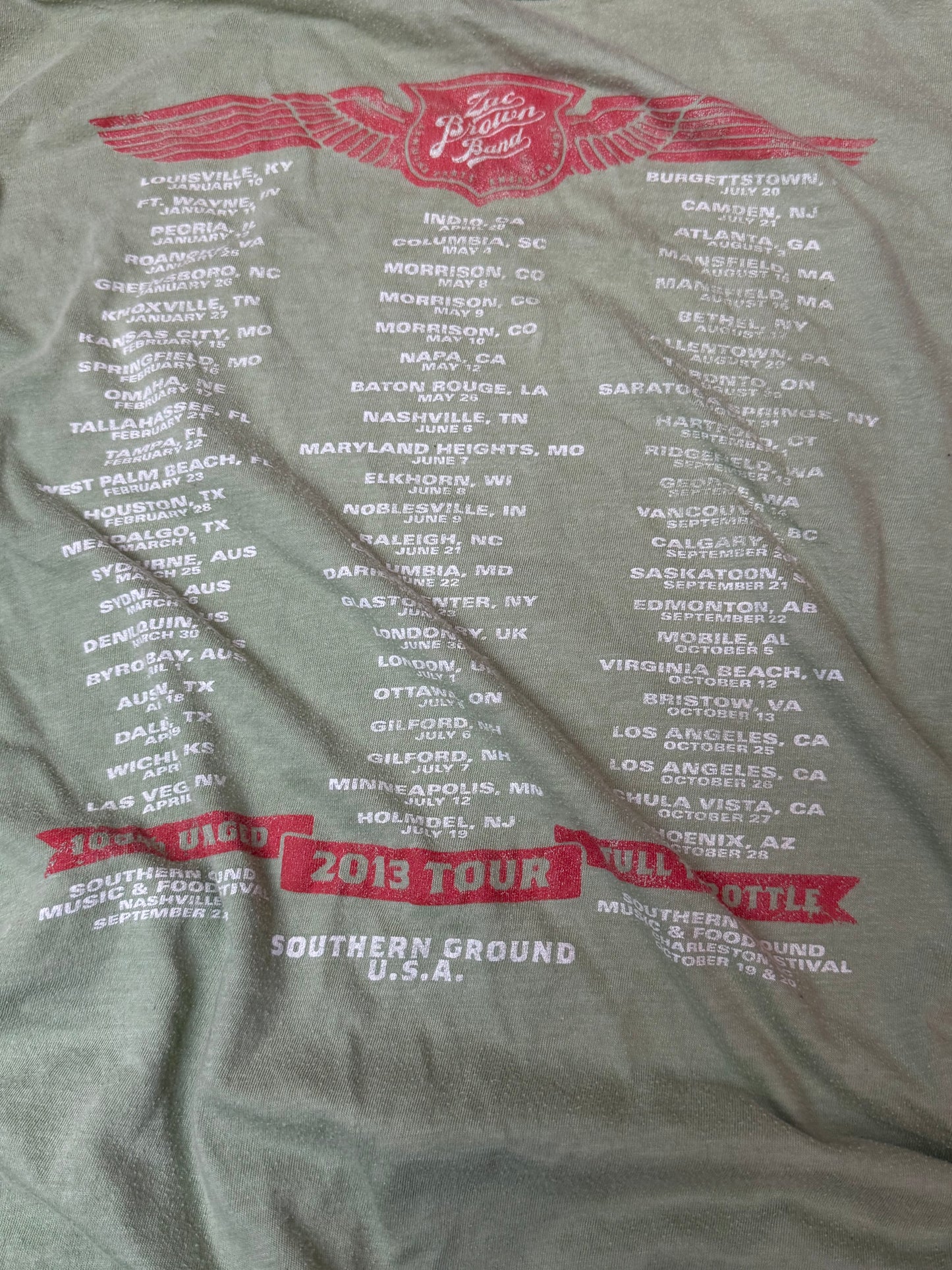 Zac Brown band 2013 Tour Tee