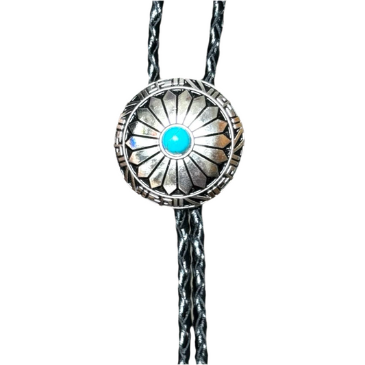 Turquoise Bolo Tie Round