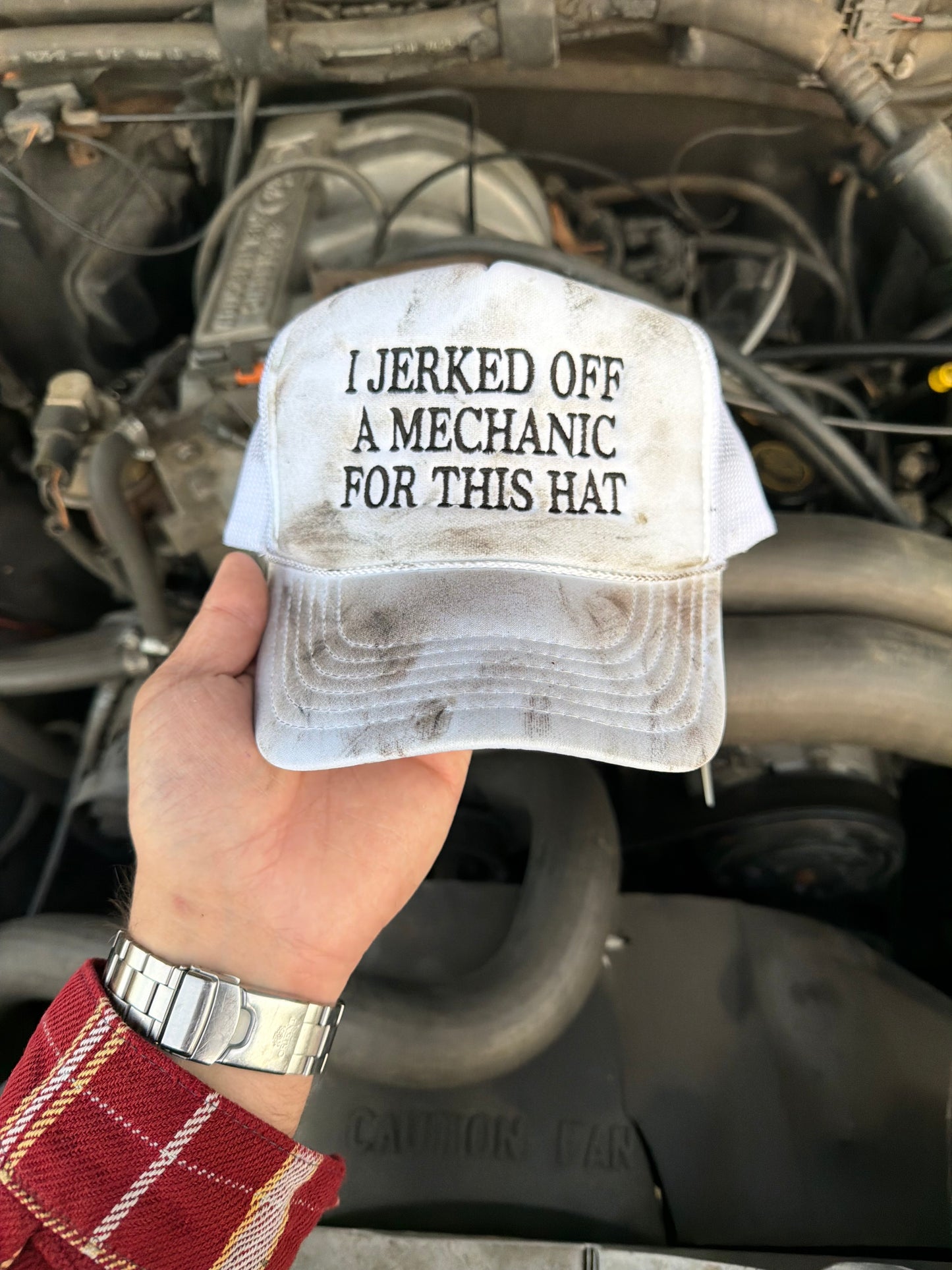 I jerked off a mechanic for this hat