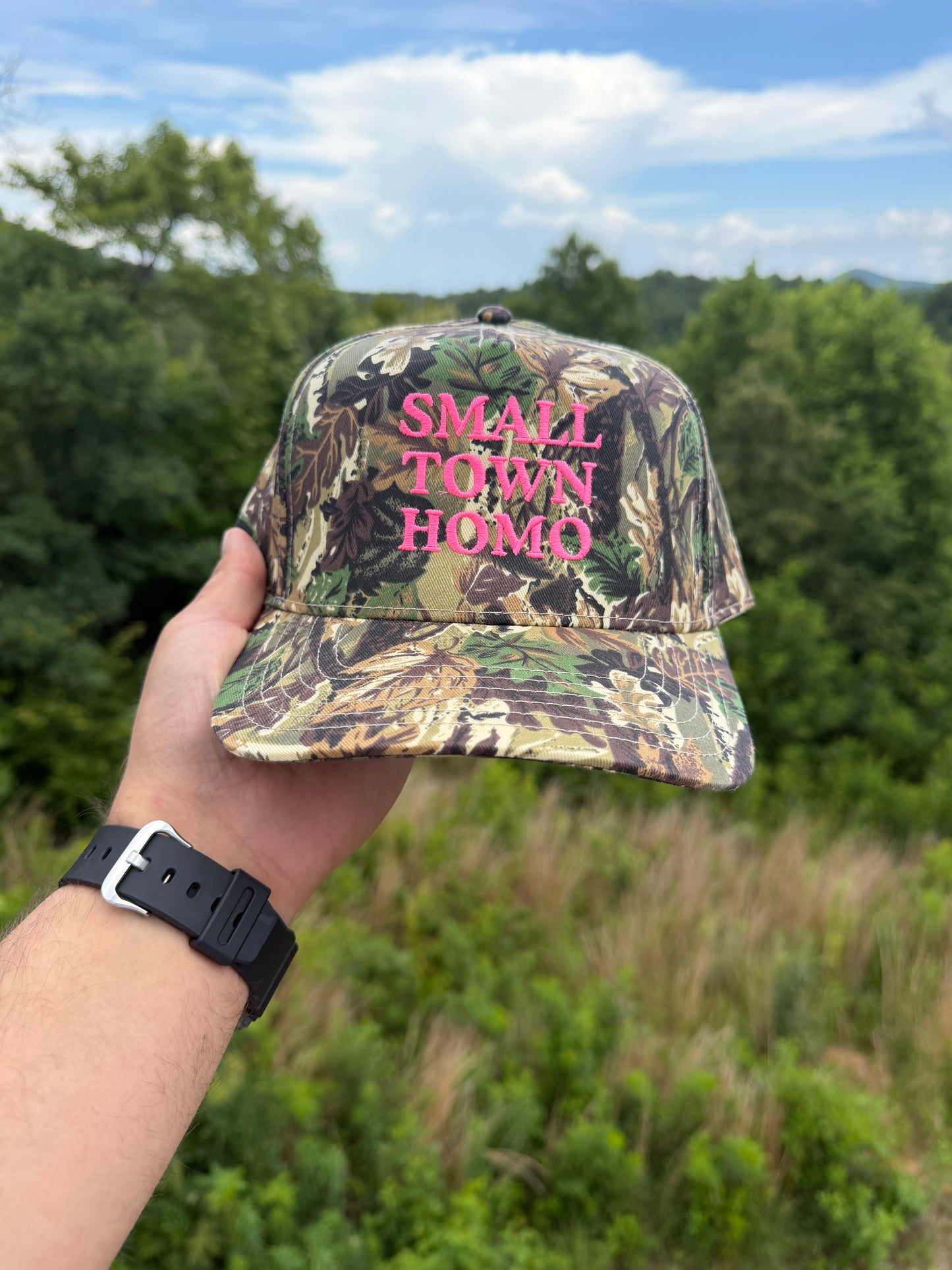 Small Town Homo (camo/neon pink)