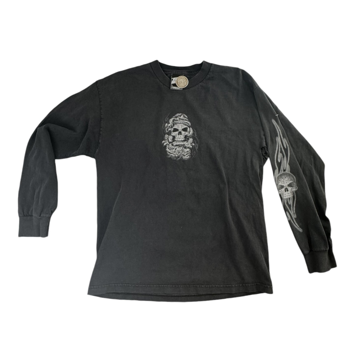Biker Skull Long Sleeve Tee
