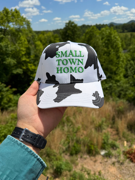 Small Town Homo Cow Print Hat