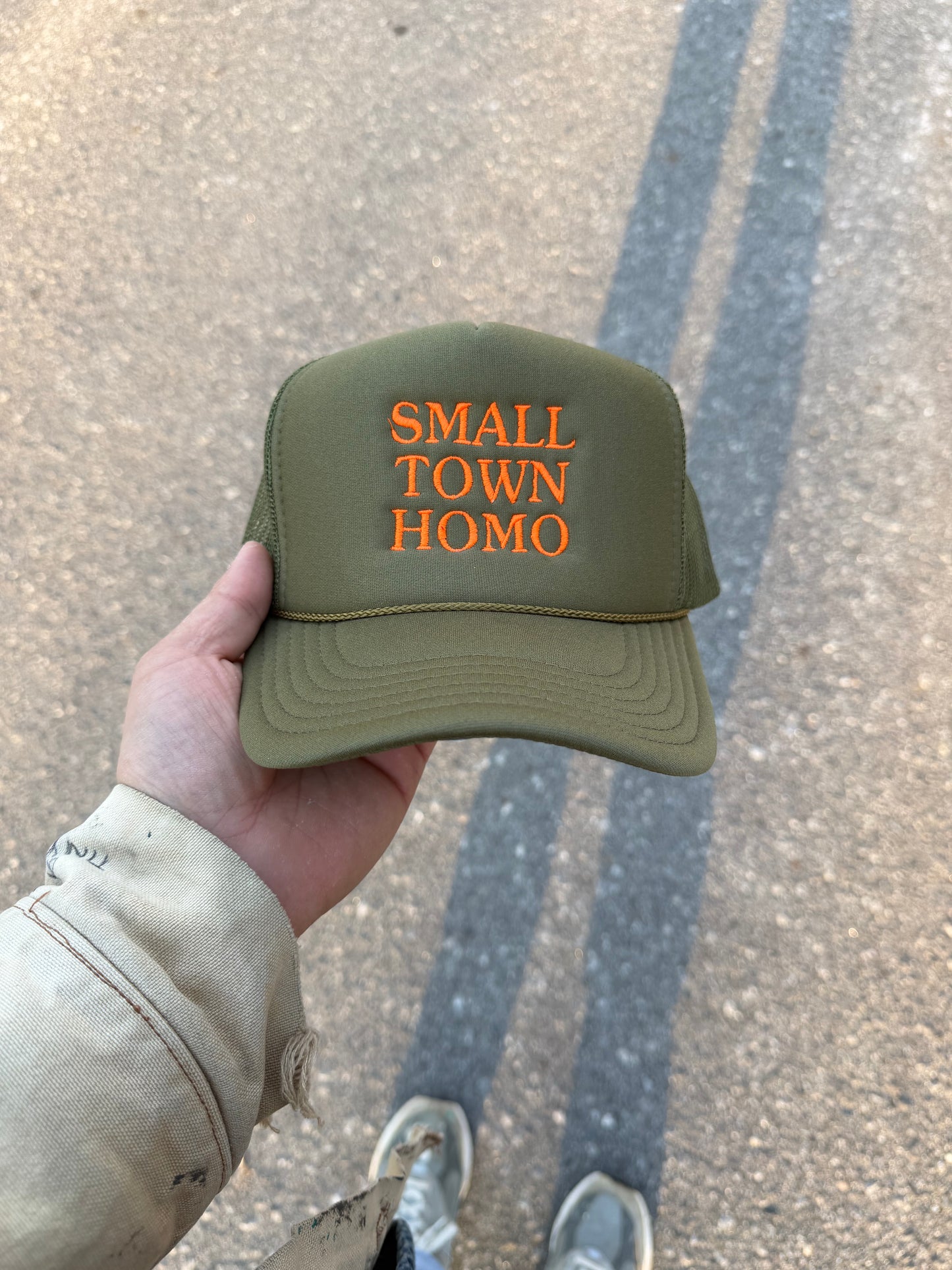 Small Town Homo (Olive/Neon Orange)