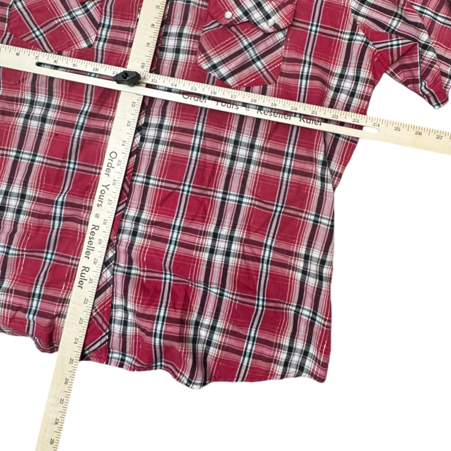 Wrangler Red and Silver Pearl Snap