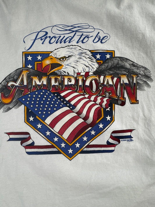 “Proud to be an American” white Tee