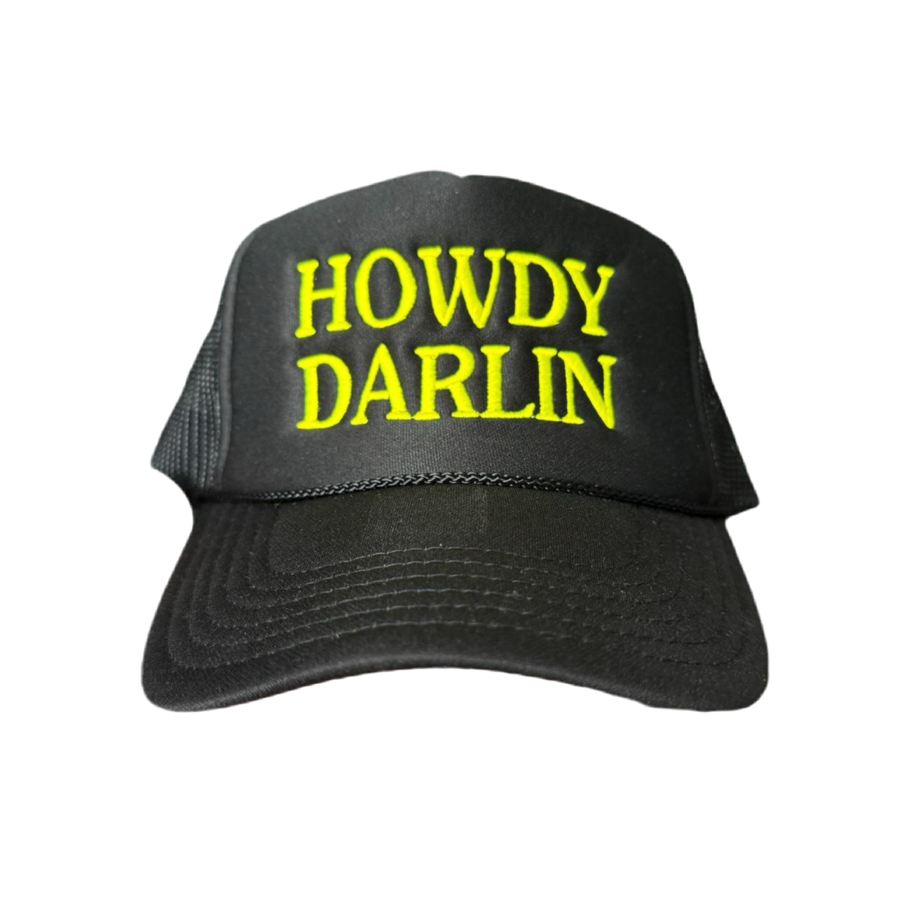 “Howdy Darlin” black trucker hat