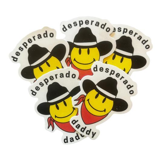 Desperado Daddy Screenprinted Stickers (5 Count)
