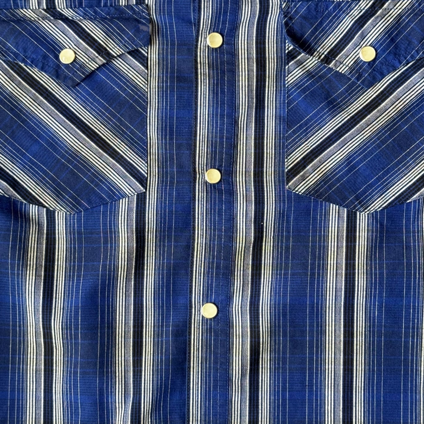 High Noon Blue Strip Pearl Snap